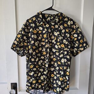 Forever 21 Black Floral Men's Shirt